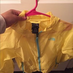 Light yellow rain jacket
