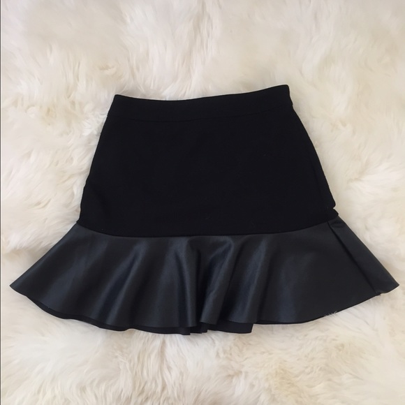 Black Poly/Pleather Skirt