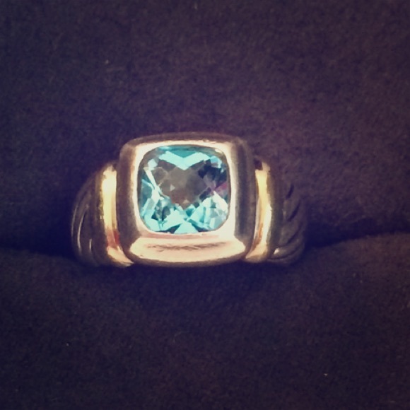 Blue Topaz and Gold David Yurman Ring