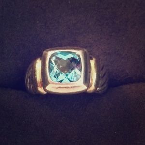 Blue Topaz and Gold David Yurman Ring