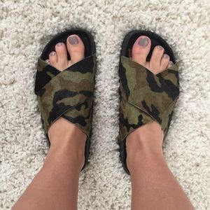 Sam Edelman Calf Hair Camo Sliders