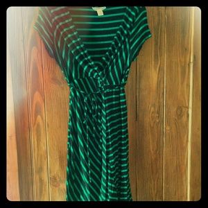 Black & Green Motherhood Maternity Cotton Dress
