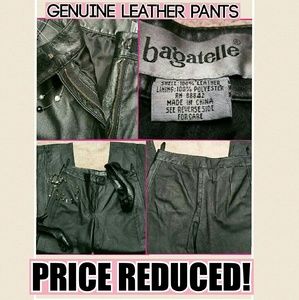 Genuine Leather Black Pants