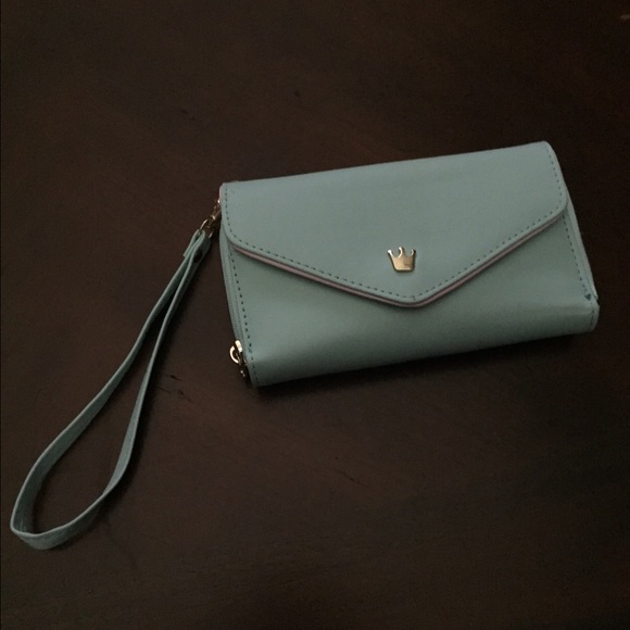 Light Blue and Pink Wristlet