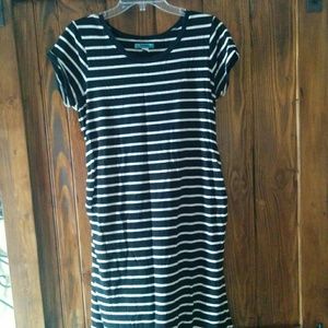 Black & White Striped Maternity Shift Dress