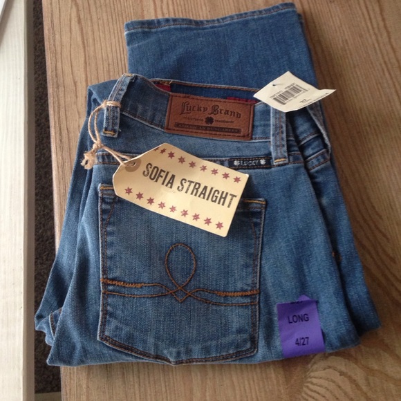 NWT Lucky Sofia straight jeans 4/27 long