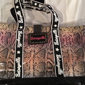 Betseyville by Betsey Johnson Clear/Snakeskin Tote