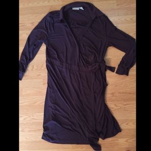 Purple wrap dress