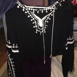 Nasty gal detailed long sleeve crop top