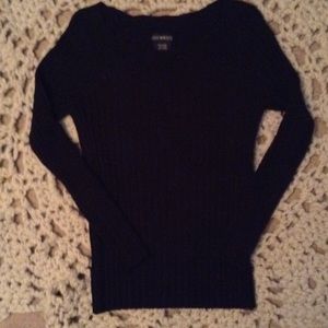 Ladies Black Ribbed Sweater