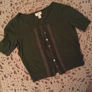Ladies Green Short Green Cardigan