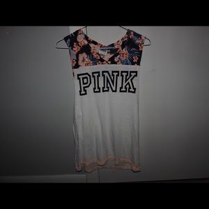 vs PINK tropical flower muscle tank top