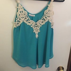 Teal blue tank top