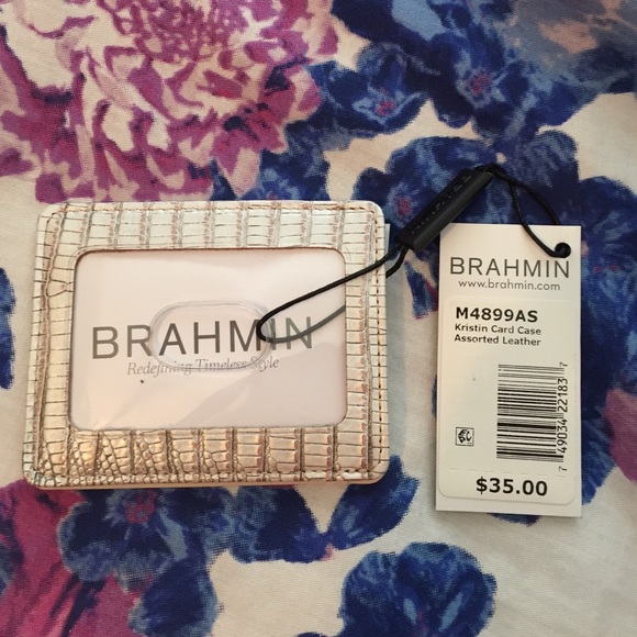 NWT Brahmin leather card case