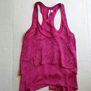 Lauren Conrad silky pink layered top