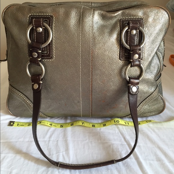 Coach metallic silver satchel - Picture 1 of 4