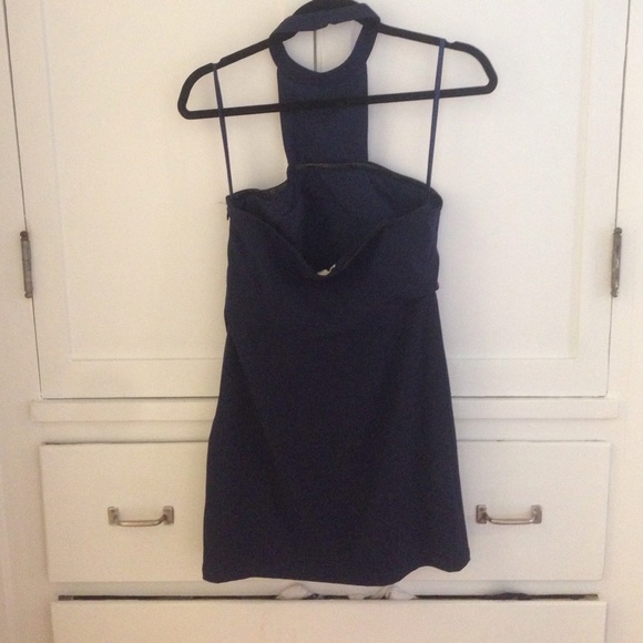 Silence + noise navy blue halter dress - Picture 2 of 3