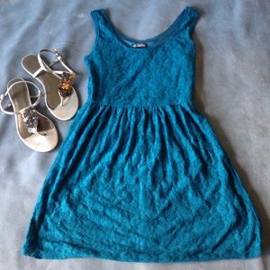 Be Bop Teal Lace Dress