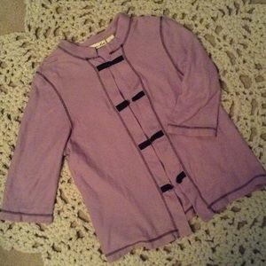 Mandarin Collar Lavender Jersey cardigan