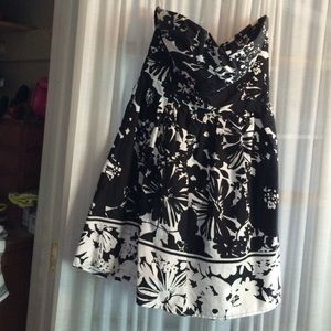 Black and white strapless