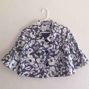 Cropped Floral pea coat