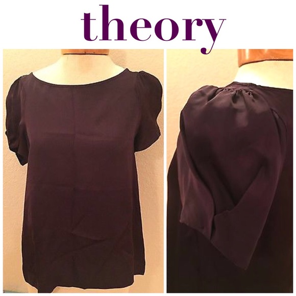 THEORY plum viscose blouse