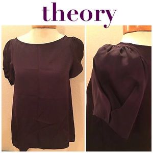 THEORY plum viscose blouse