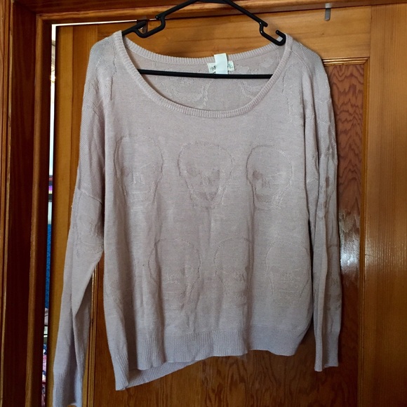 Blush Pink Skull Sweater