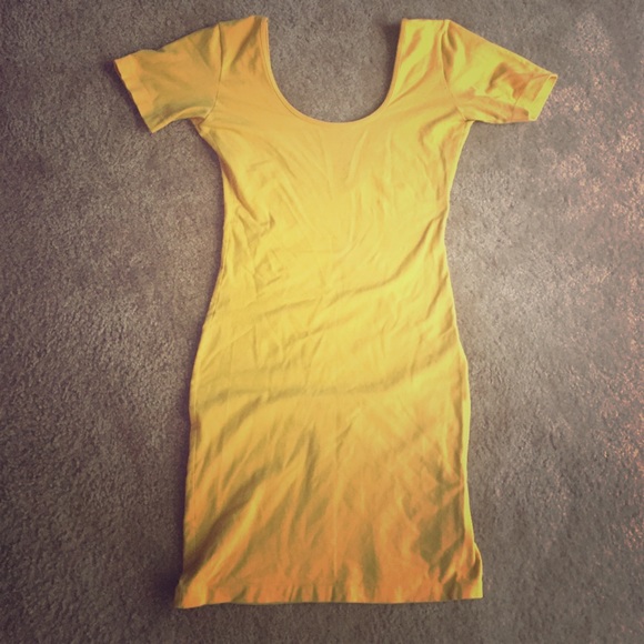 Form fitted deep yellow dress