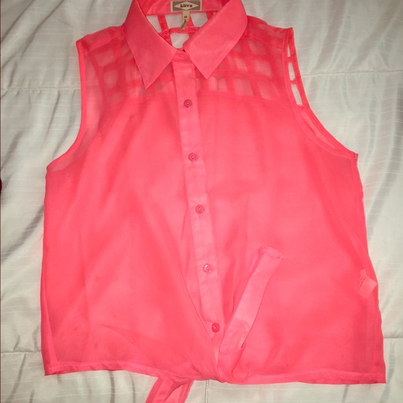 Kirra hot pink tank with front tie