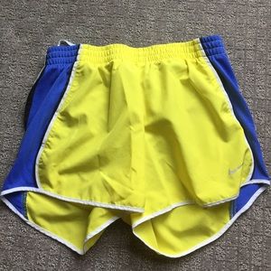 Multi-colored Nike running shorts
