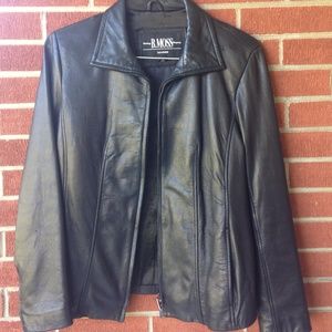 B Moss black leather jacket