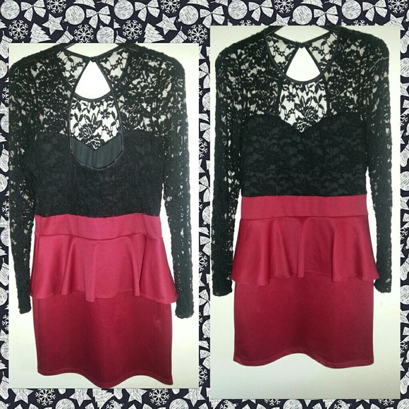Lace top winter dress