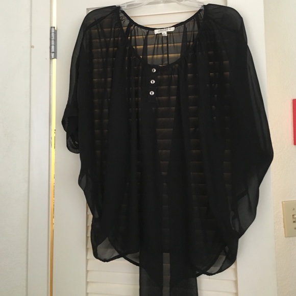Black sheer blouse