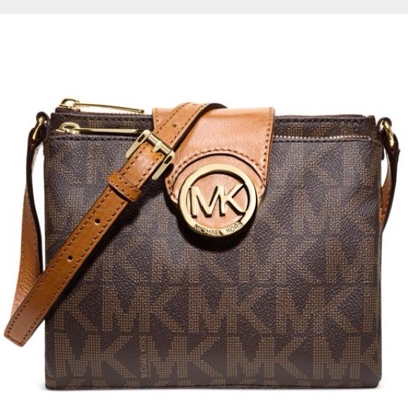 Michael Kors Fulton Brown Logo Crossbody
