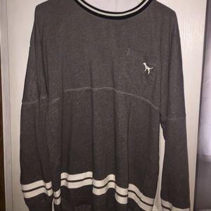 PINK gray varsity shirt