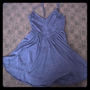 Medium blue dress with lace up back