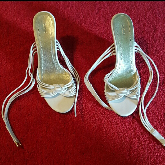 White wrap around sandals