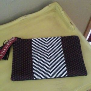 NWT Merona woven clutch handbag