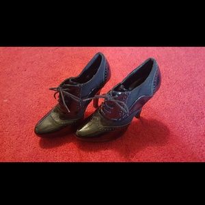 Black lace up heels