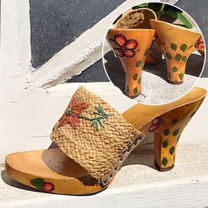 HANDPAINTED Vintage 50's Heels