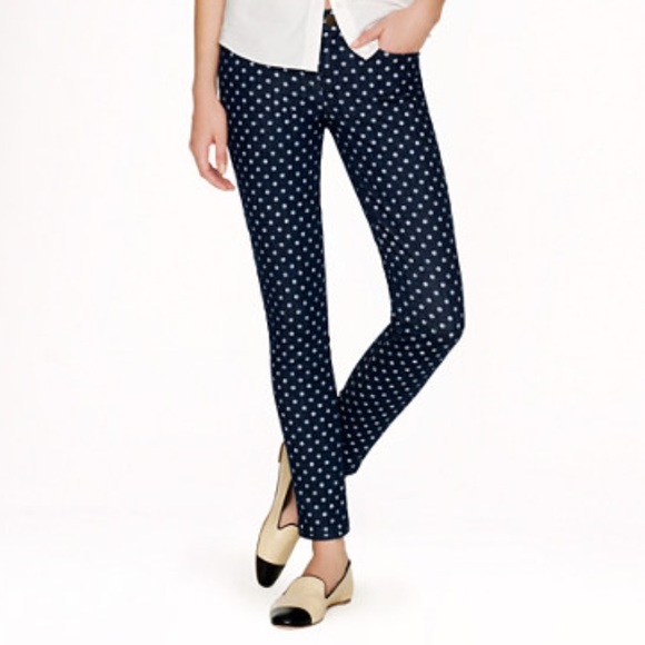 J. Crew Denim - Toothpick Denim In Polka Dot...