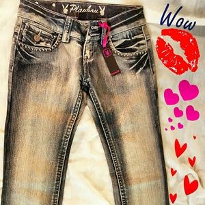 PLAYBOY playmate studded denim vegas jeans 7/8