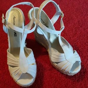 White wedge sandals size 8.5