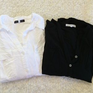 Black & white work dress shirts