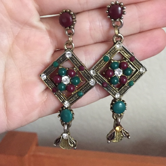 Indian dangle earrings-- vintage