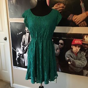 Sea Green and Blue Lace Dress!