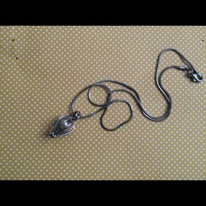 Caged freshwater pearl necklace
