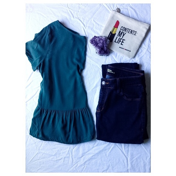 Old Navy- Green peplum top