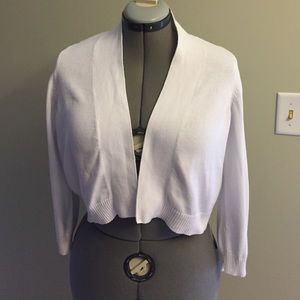 White shawl collar sweater